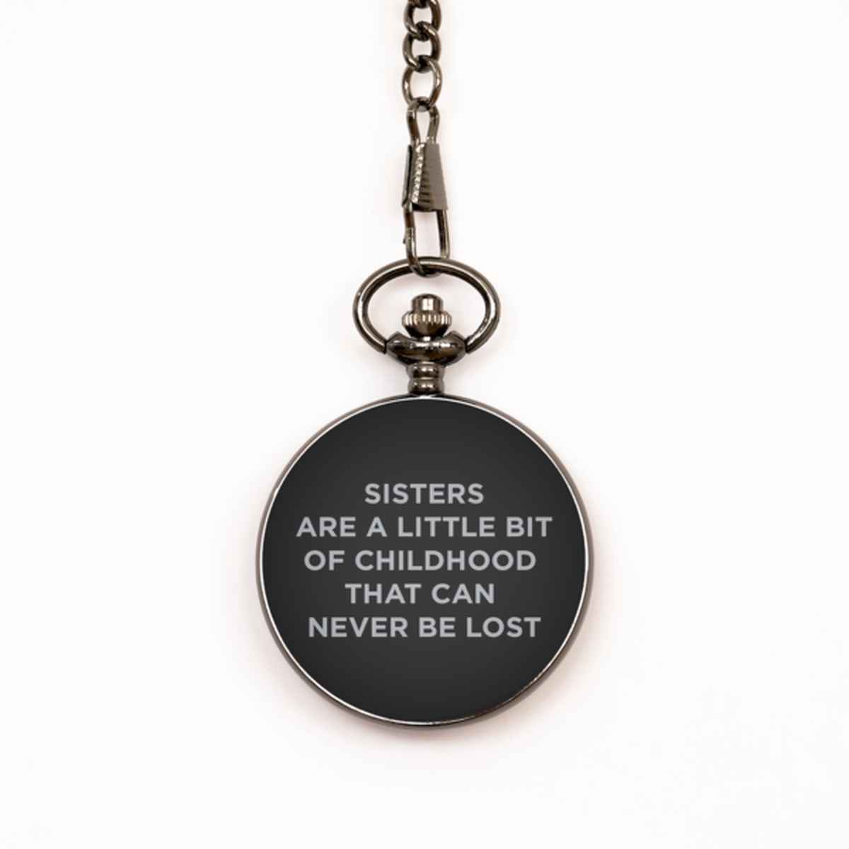 To My Sister  Black Pocket Watch, A Little Bit Childhood, Birthday Gifts For Sister  From Sister , Valentines Gifts For Women