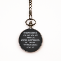Load image into Gallery viewer, To My Husband Black Pocket Watch, You Are The Sense Of Life, Valentines  Gifts For Husband From Wife, Birthday Gifts For Men
