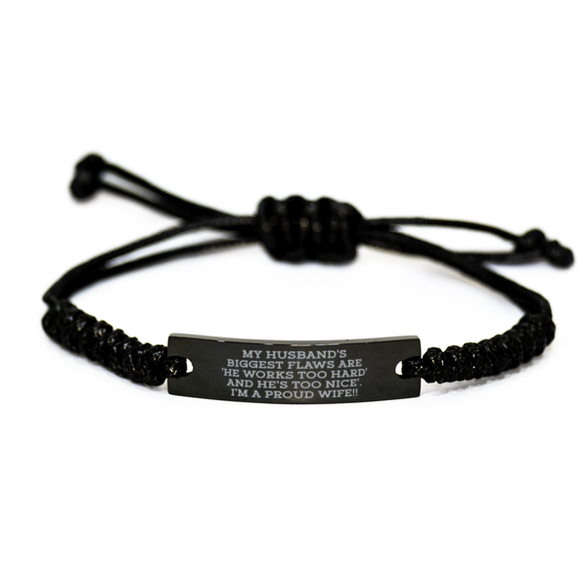 To My Husband Rope Bracelet, I'M A Proud Wife, Valentines  Gifts For Husband From Wife, Birthday Gifts For Men