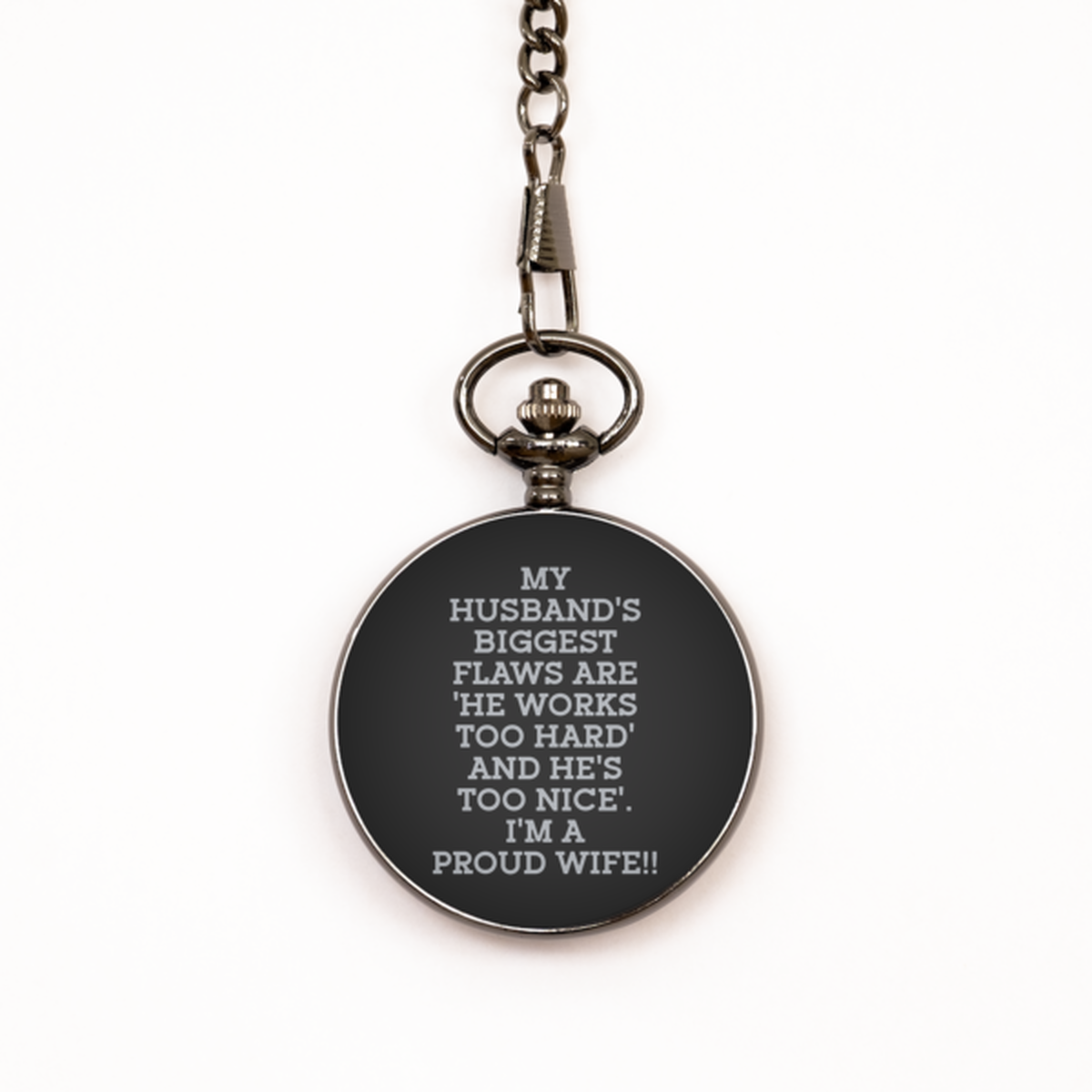To My Husband Black Pocket Watch, I'M A Proud Wife, Valentines  Gifts For Husband From Wife, Birthday Gifts For Men