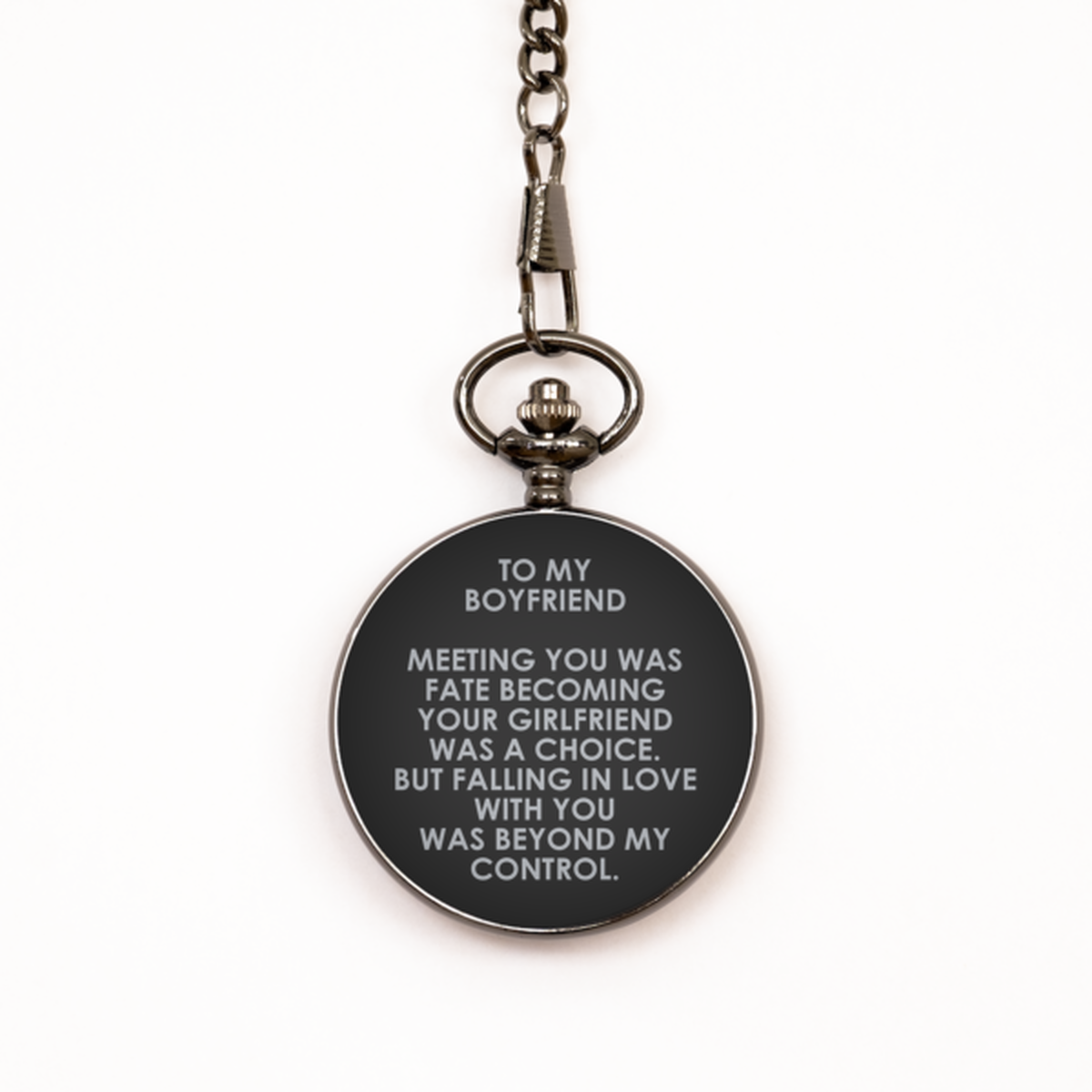 To My Boyfriend Black Pocket Watch, Meeting You Was Fate, Valentines  Gifts For Boyfriend From Girlfriend, Birthday Gifts For Men