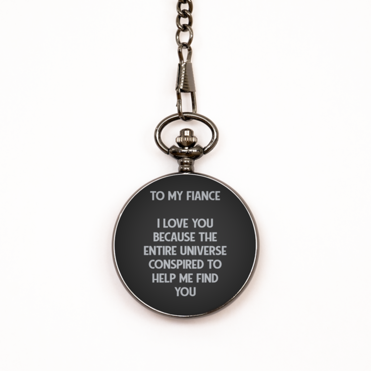 To My Fiance Black Pocket Watch, I Love You, Valentines  Gifts For Fiance From Fiancee, Birthday Gifts For Men