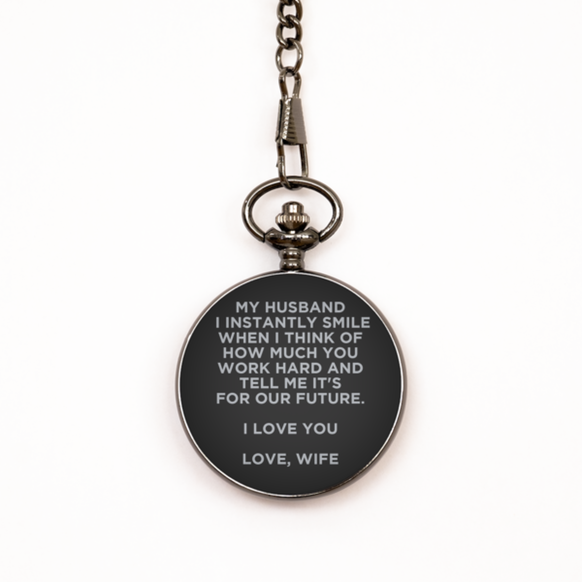To My Husband Black Pocket Watch, For Our Future , Valentines  Gifts For Husband From Wife, Birthday Gifts For Men