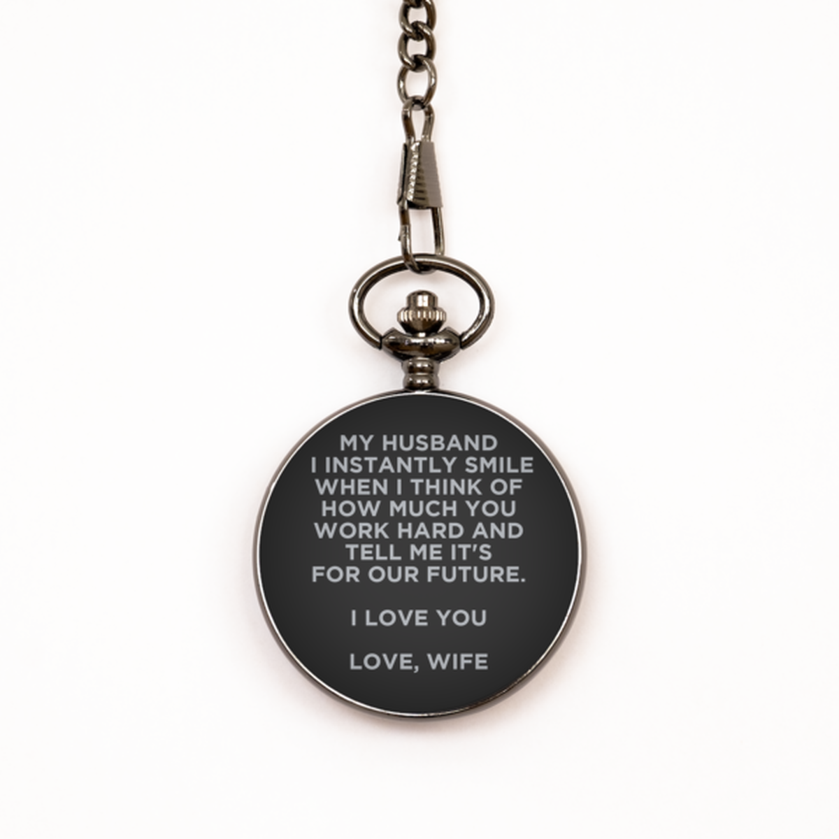To My Husband Black Pocket Watch, For Our Future , Valentines  Gifts For Husband From Wife, Birthday Gifts For Men