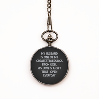 Load image into Gallery viewer, To My Husband Black Pocket Watch, Greatest Blessings, Valentines  Gifts For Husband From Wife, Birthday Gifts For Men

