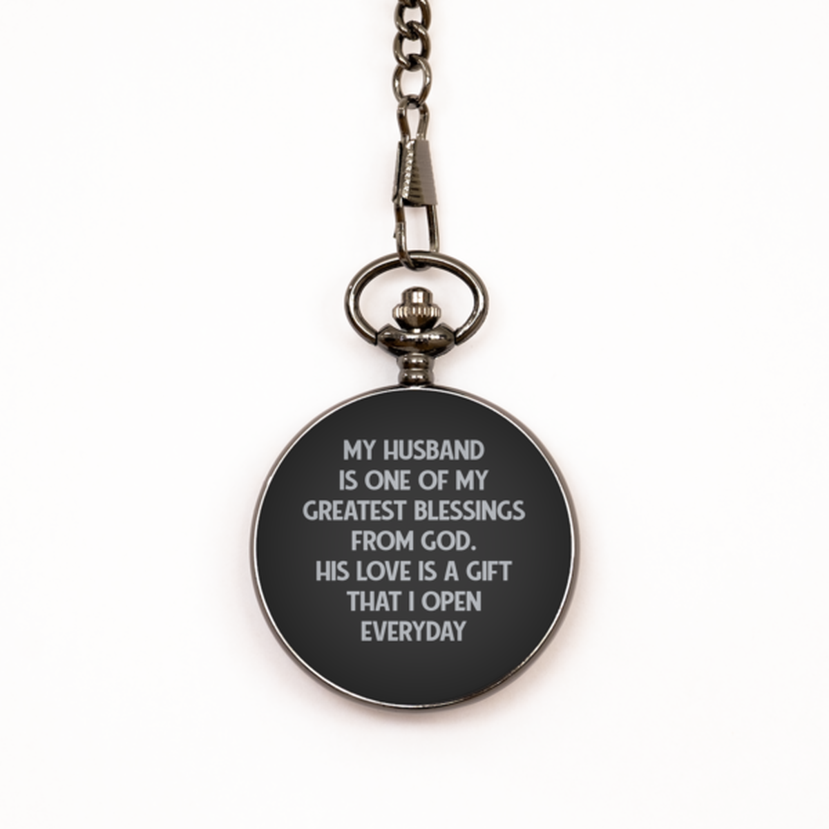 To My Husband Black Pocket Watch, Greatest Blessings, Valentines  Gifts For Husband From Wife, Birthday Gifts For Men