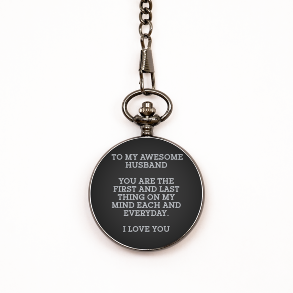 To My Husband Black Pocket Watch, Awesome Husband, Valentines  Gifts For Husband From Wife, Birthday Gifts For Men