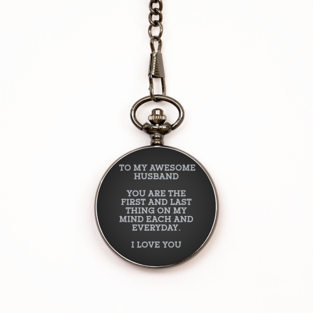 To My Husband Black Pocket Watch, Awesome Husband, Valentines  Gifts For Husband From Wife, Birthday Gifts For Men