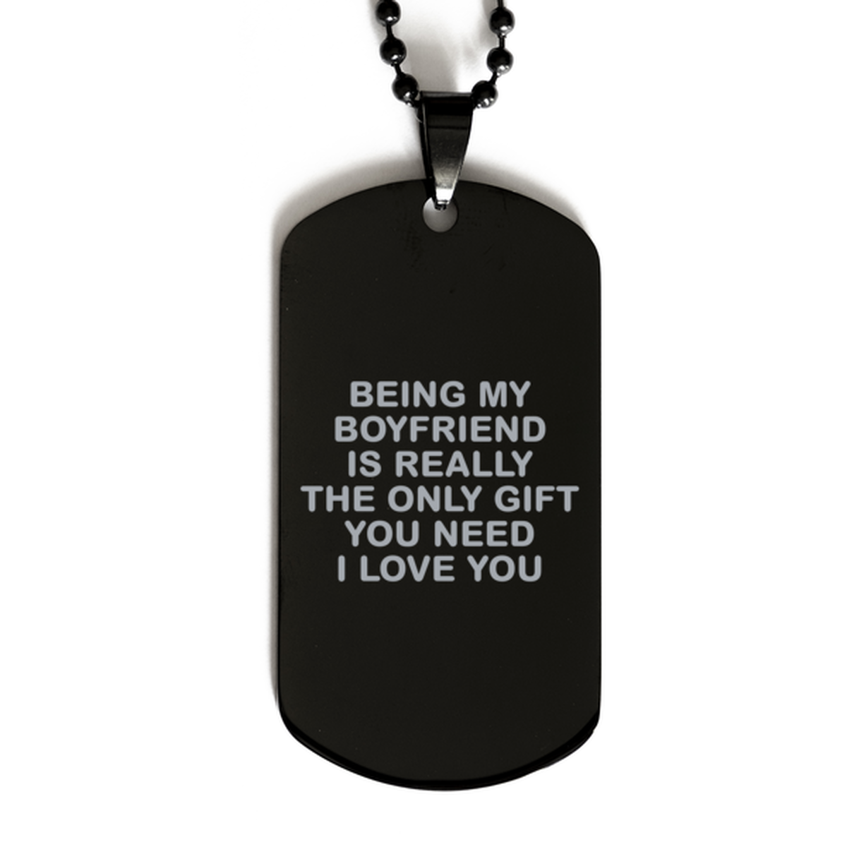 To My Boyfriend Black Dog Tag, I Love You, Valentines  Gifts For Boyfriend From Girlfriend, Birthday Gifts For Men