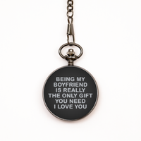 Load image into Gallery viewer, To My Boyfriend Black Pocket Watch, I Love You, Valentines  Gifts For Boyfriend From Girlfriend, Birthday Gifts For Men
