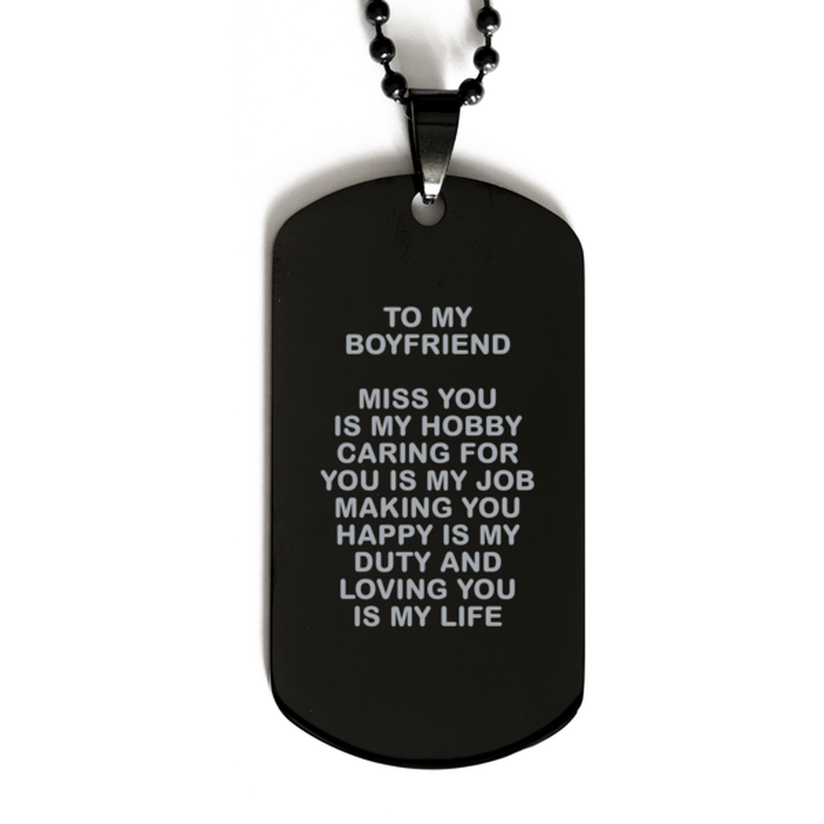 To My Boyfriend Black Dog Tag, Loving You Is My Life, Valentines  Gifts For Boyfriend From Girlfriend, Birthday Gifts For Men