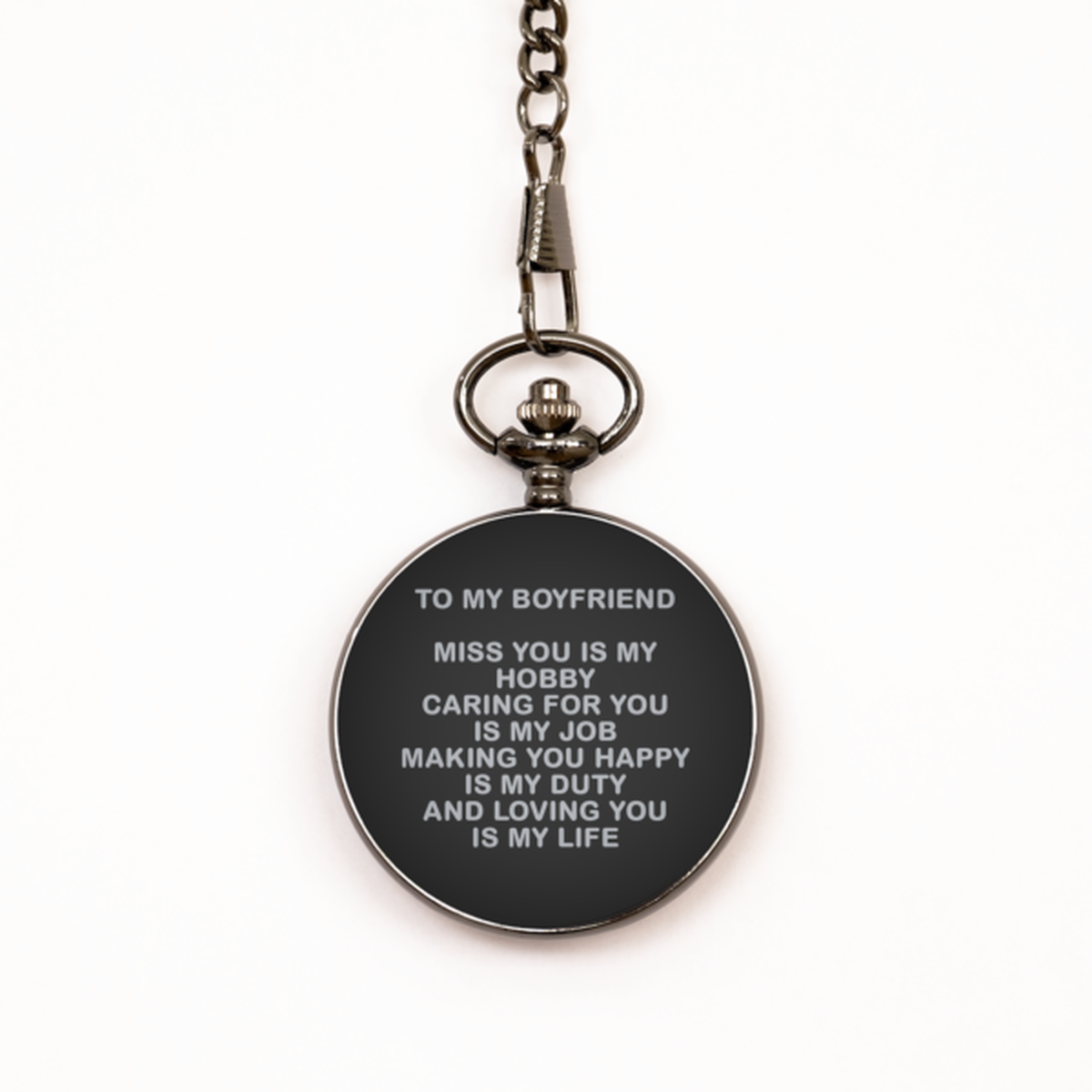 To My Boyfriend Black Pocket Watch, Loving You Is My Life, Valentines  Gifts For Boyfriend From Girlfriend, Birthday Gifts For Men