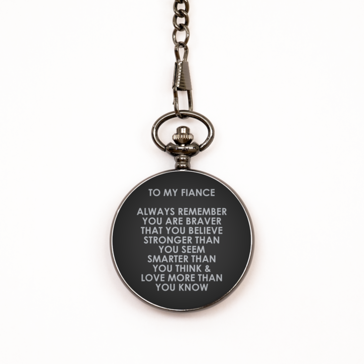 To My Fiance Black Pocket Watch, Love More Than You Know, Valentines  Gifts For Fiance From Fiancee, Birthday Gifts For Men