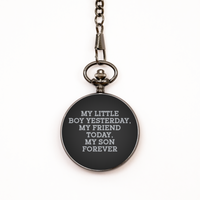 Load image into Gallery viewer, To My Son Black Pocket Watch, My Son Forever, Valentines  Gifts For Son From Father, Birthday Gifts For Men
