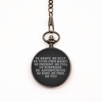 Load image into Gallery viewer, To My Son Black Pocket Watch, Be Your Own Magic, Valentines  Gifts For Son From Mother, Birthday Gifts For Men
