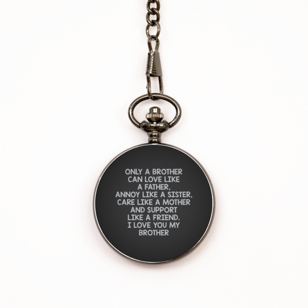 To My Brother Black Pocket Watch, I Love You My Brother, Valentines  Gifts For Brother From Brother, Birthday Gifts For Men