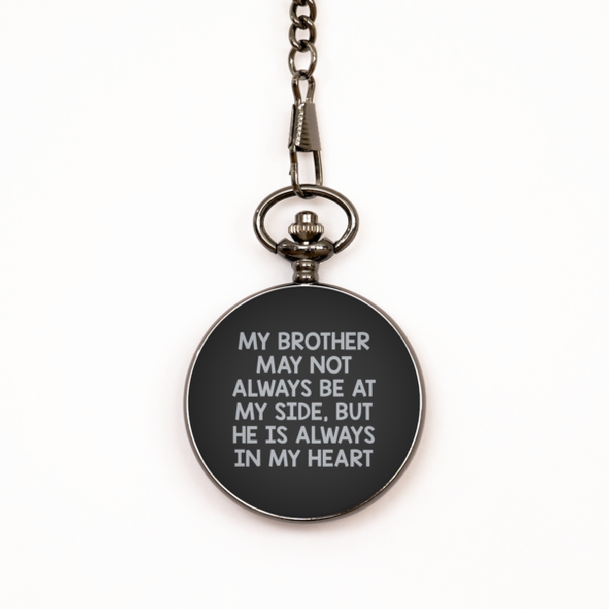 To My Brother Black Pocket Watch, Always In My Heart, Valentines  Gifts For Brother From Brother, Birthday Gifts For Men