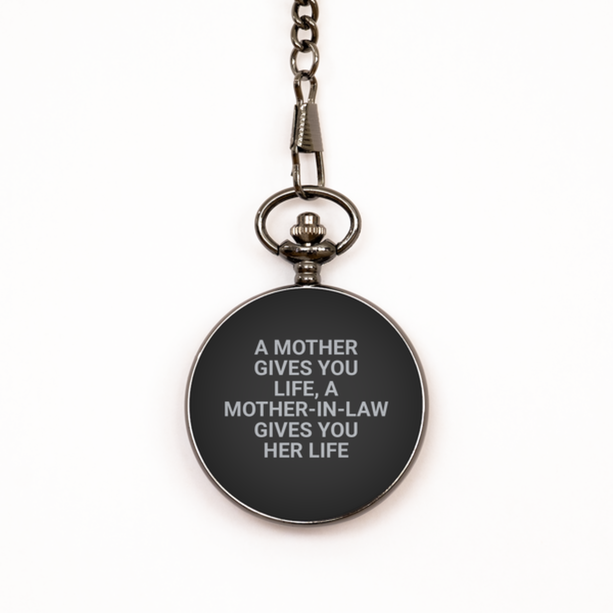 To My Mother-In-Law Black Pocket Watch, Gives You Life, Valentines Gifts For Mother-In-Law From Daughter-In-Law, Birthday Gifts For Women