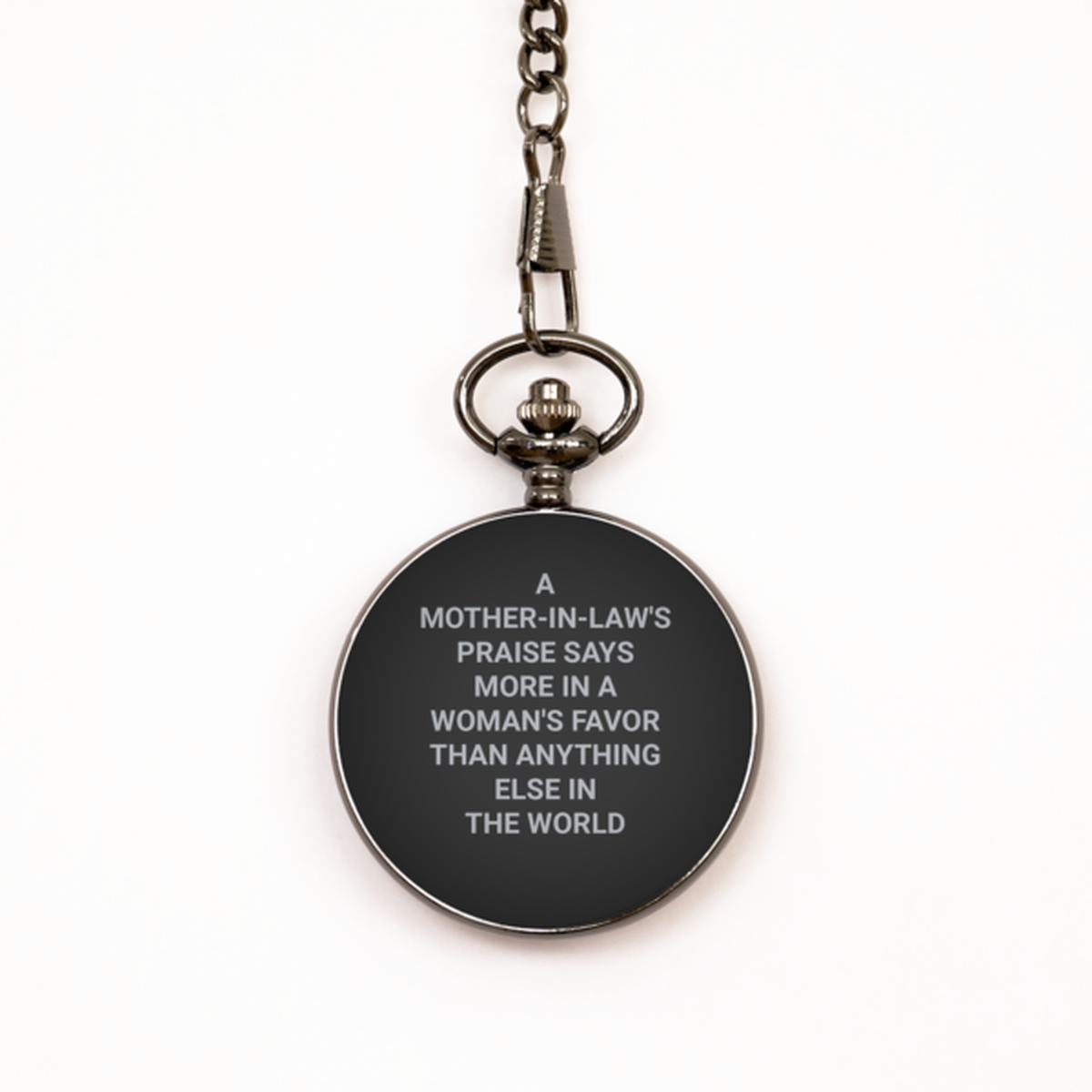 To My Mother-In-Law Black Pocket Watch, Woman'S Favor, Valentines Gifts For Mother-In-Law From Daughter-In-Law, Birthday Gifts For Women