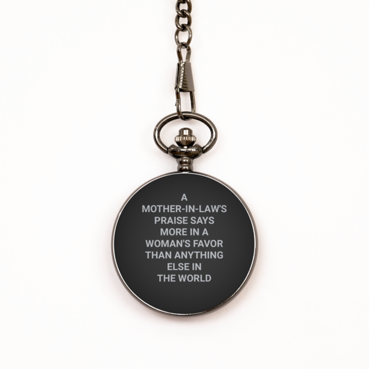 To My Mother-In-Law Black Pocket Watch, Woman'S Favor, Valentines Gifts For Mother-In-Law From Daughter-In-Law, Birthday Gifts For Women