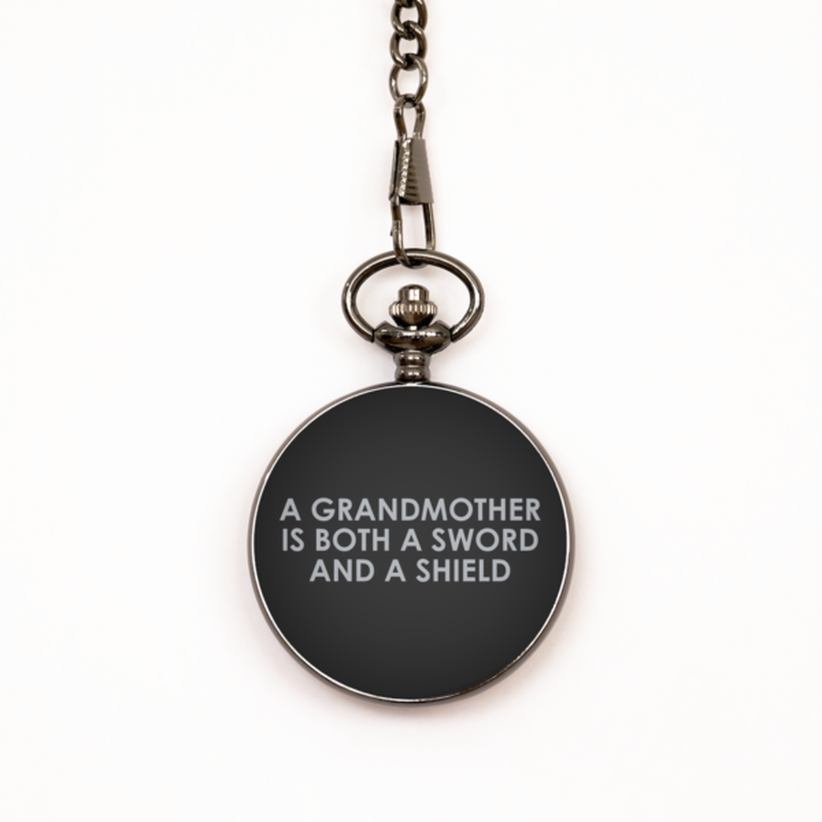To My Grandma  Black Pocket Watch, Sword And A Shield, Valentines Gifts For Grandma From Granddaughter, Birthday Gifts For Women