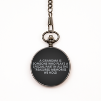 Load image into Gallery viewer, To My Grandma  Black Pocket Watch, Treasured Memories, Valentines Gifts For Grandma From Granddaughter, Birthday Gifts For Women
