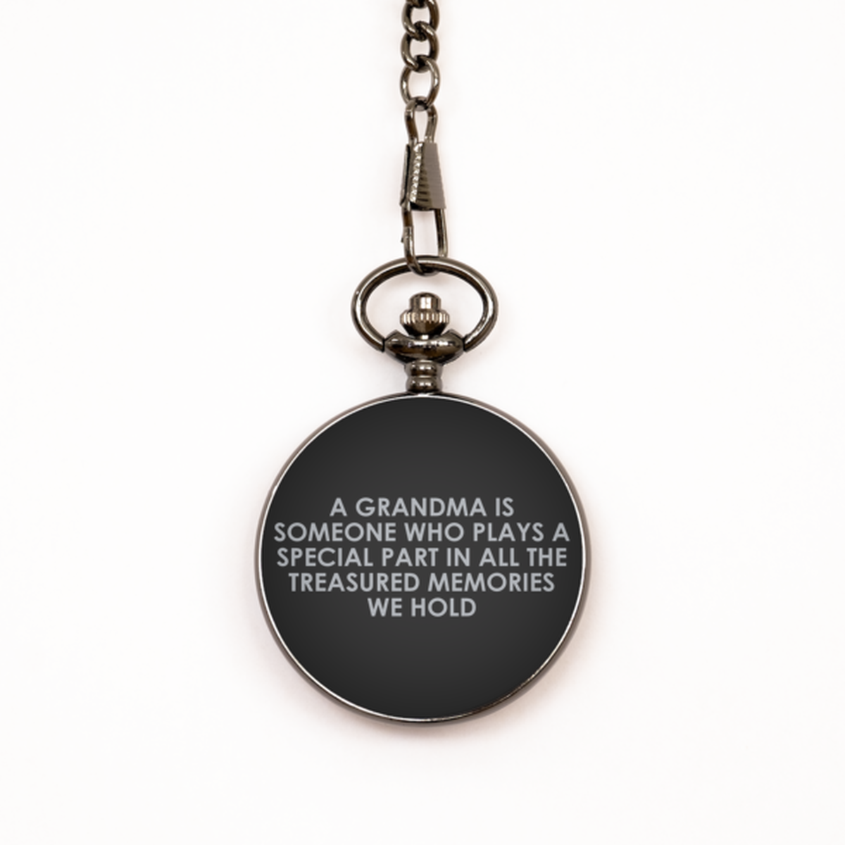 To My Grandma  Black Pocket Watch, Treasured Memories, Valentines Gifts For Grandma From Granddaughter, Birthday Gifts For Women