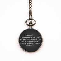 Load image into Gallery viewer, To My Grandma  Black Pocket Watch, She Had Been Waiting, Valentines Gifts For Grandma From Granddaughter, Birthday Gifts For Women
