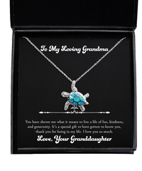 Load image into Gallery viewer, To My Grandma Gifts, Thank You For Being In My Life, Opal Turtle Necklace For Women, Birthday Mothers Day Present From Granddaughter
