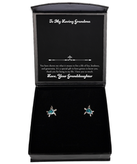 Load image into Gallery viewer, To My Grandma Gifts, Thank You For Being In My Life, Opal Turtle Earrings For Women, Birthday Mothers Day Present From Granddaughter
