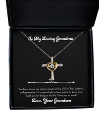 Load image into Gallery viewer, To My Grandma Gifts, Thank You For Being In My Life, Cross Dancing Necklace For Women, Birthday Mothers Day Present From Grandson
