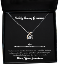 Load image into Gallery viewer, To My Grandma Gifts, Thank You For Being In My Life, Wishbone Dancing Neckace For Women, Birthday Mothers Day Present From Grandson
