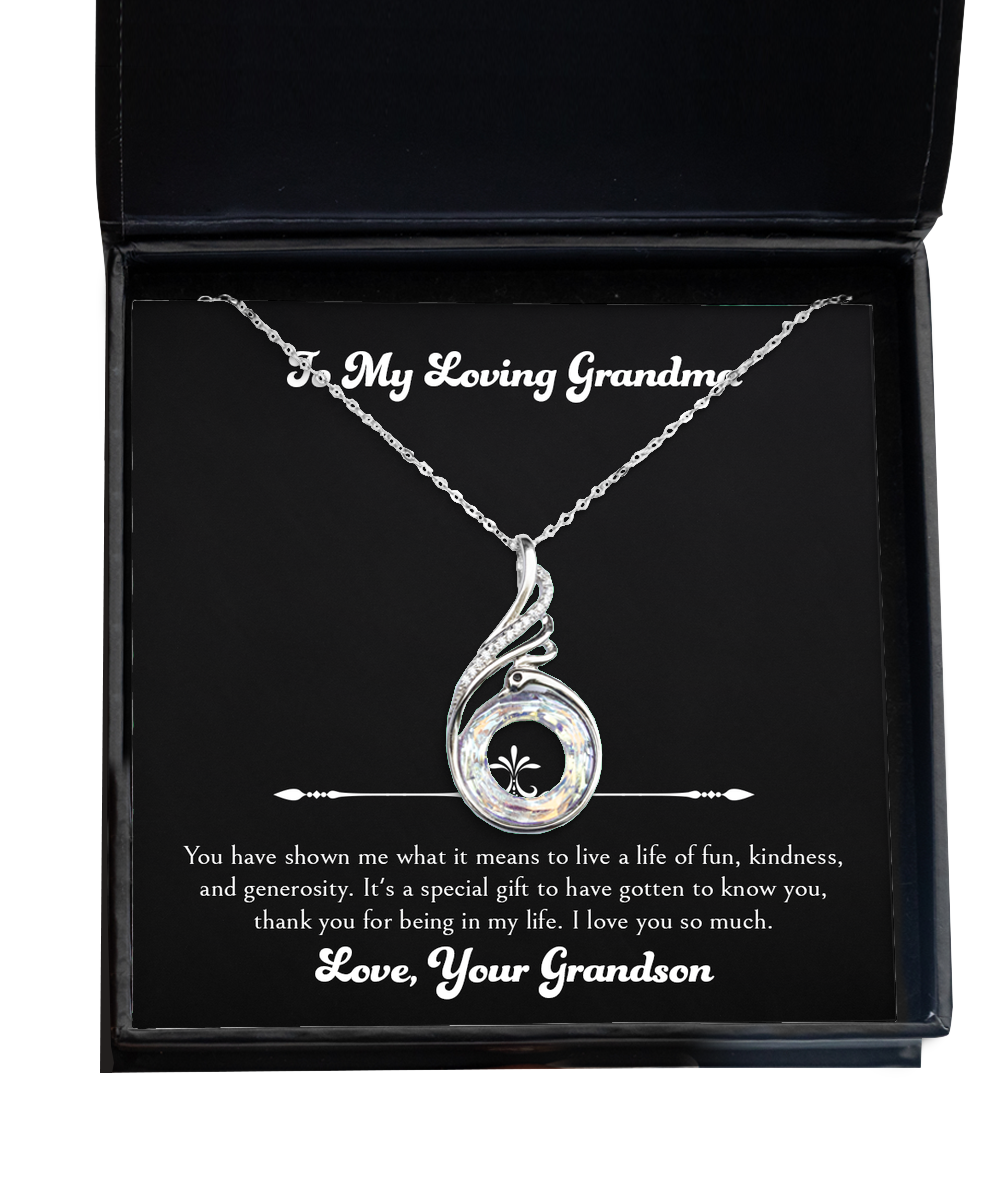 To My Grandma Gifts, Thank You For Being In My Life, Rising Phoenix Necklace For Women, Birthday Mothers Day Present From Grandson