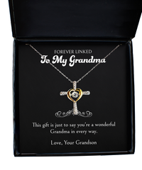 Load image into Gallery viewer, To My Grandma Gifts, You&#39;re A Wonderful Grandma, Cross Dancing Necklace For Women, Birthday Mothers Day Present From Grandson
