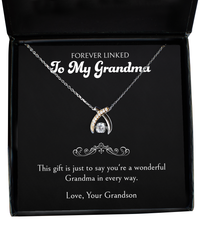 Load image into Gallery viewer, To My Grandma Gifts, You&#39;re A Wonderful Grandma, Wishbone Dancing Neckace For Women, Birthday Mothers Day Present From Grandson
