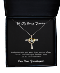 Load image into Gallery viewer, To My Grandma Gifts, Side By Side Or Miles Apart, Cross Dancing Necklace For Women, Birthday Mothers Day Present From Granddaughter
