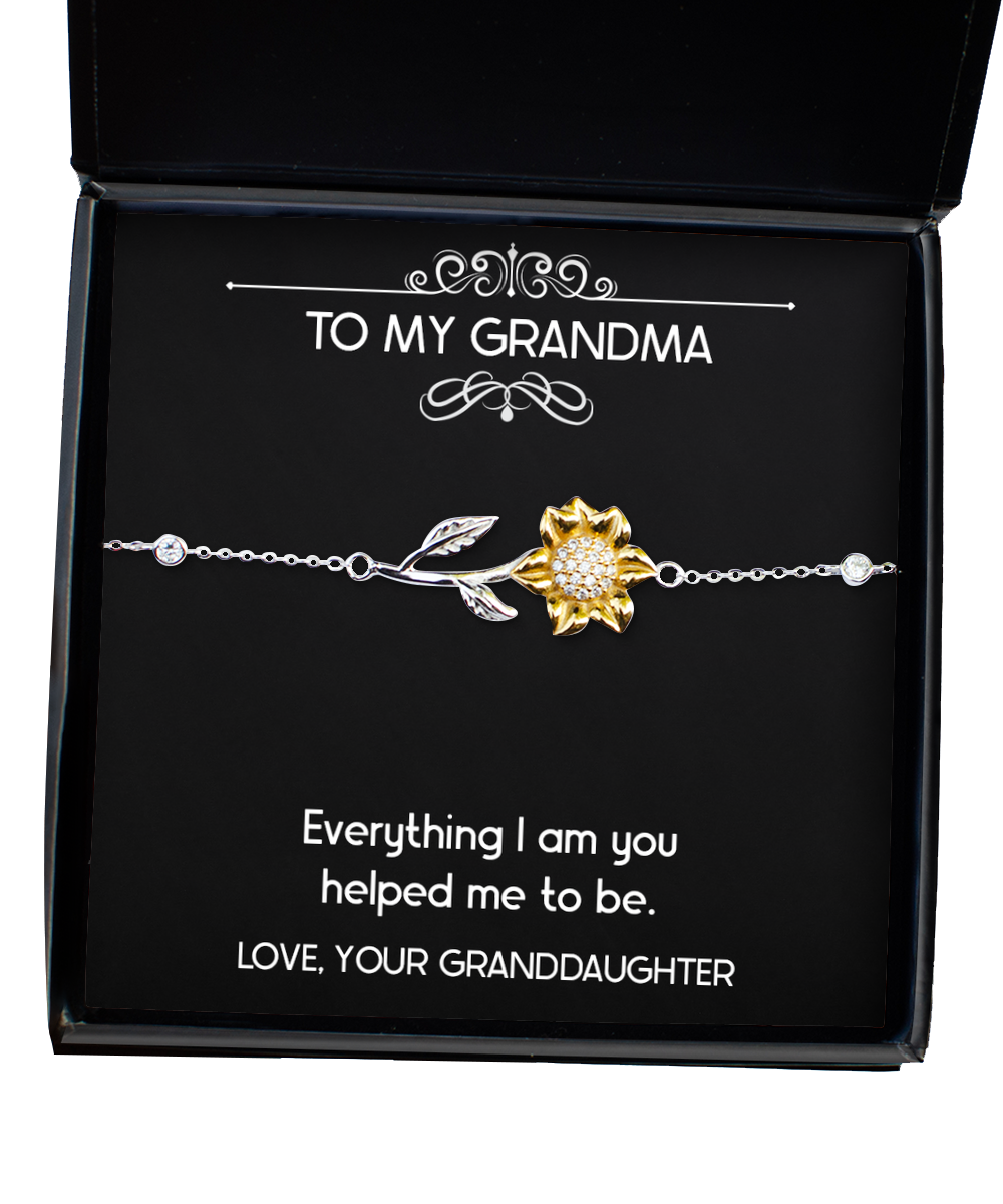 To My Grandma Gifts, Everything I Am You Helped Me To Be, Sunflower Bracelet For Women, Birthday Mothers Day Present From Granddaughter