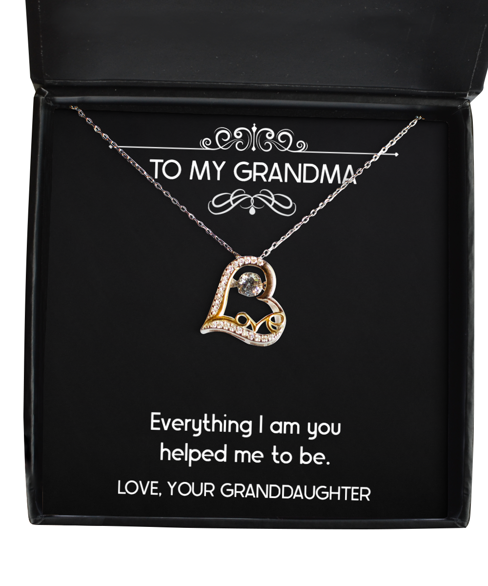 To My Grandma Gifts, Everything I Am You Helped Me To Be, Love Dancing Necklace For Women, Birthday Mothers Day Present From Granddaughter