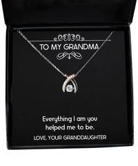 Load image into Gallery viewer, To My Grandma Gifts, Everything I Am You Helped Me To Be, Wishbone Dancing Neckace For Women, Birthday Mothers Day Present From Granddaughter

