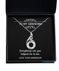 Load image into Gallery viewer, To My Grandma Gifts, Everything I Am You Helped Me To Be, Rising Phoenix Necklace For Women, Birthday Mothers Day Present From Grandson
