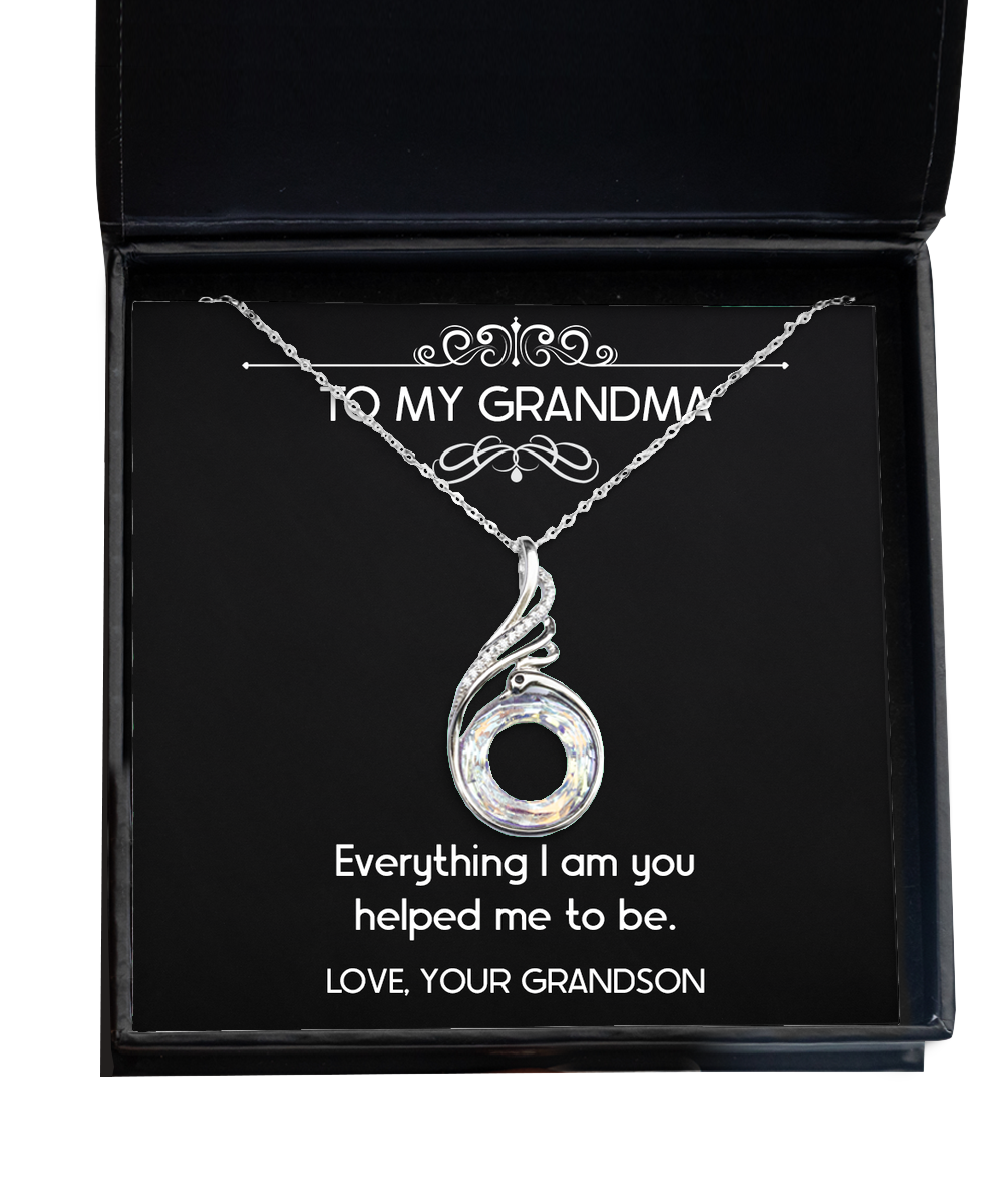 To My Grandma Gifts, Everything I Am You Helped Me To Be, Rising Phoenix Necklace For Women, Birthday Mothers Day Present From Grandson