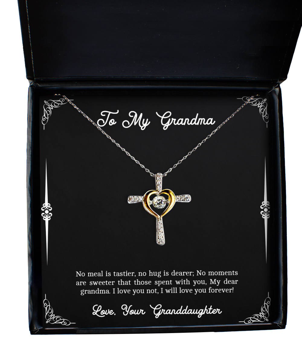 To My Grandma Gifts, My Dear Grandma, Cross Dancing Necklace For Women, Birthday Mothers Day Present From Granddaughter