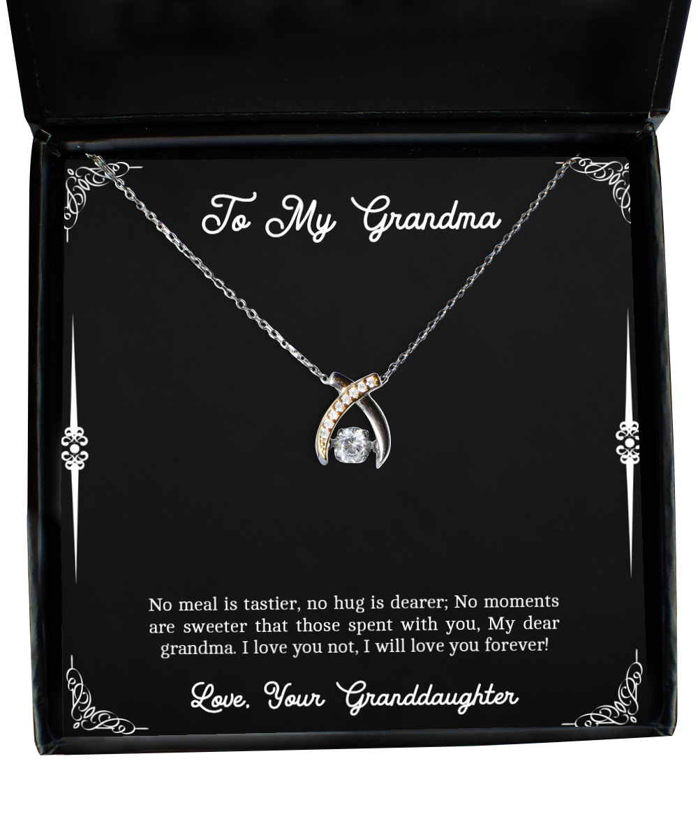 To My Grandma Gifts, My Dear Grandma, Wishbone Dancing Neckace For Women, Birthday Mothers Day Present From Granddaughter