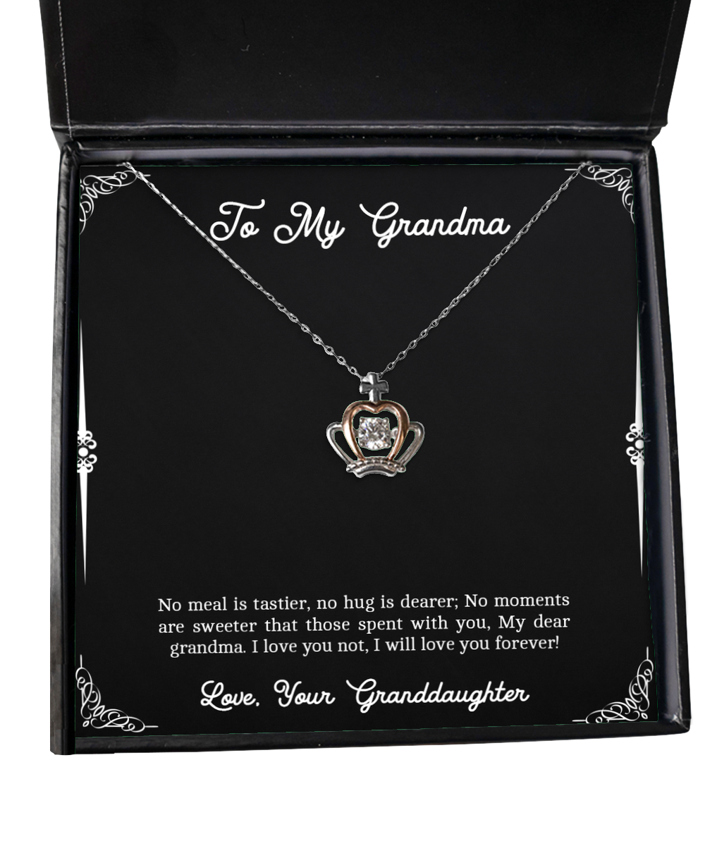 To My Grandma Gifts, My Dear Grandma, Crown Pendant Necklace For Women, Birthday Mothers Day Present From Granddaughter