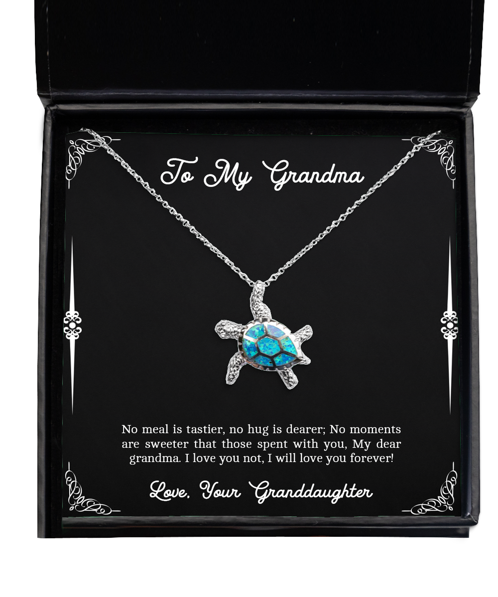 To My Grandma Gifts, My Dear Grandma, Opal Turtle Necklace For Women, Birthday Mothers Day Present From Granddaughter
