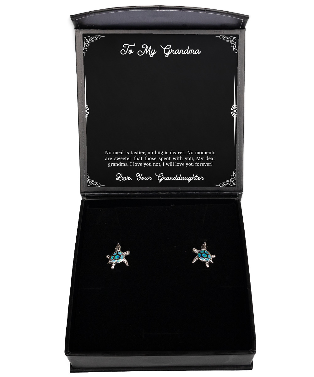 To My Grandma Gifts, My Dear Grandma, Opal Turtle Earrings For Women, Birthday Mothers Day Present From Granddaughter