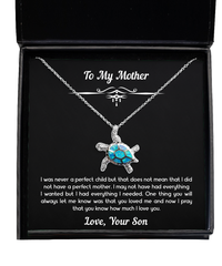 Load image into Gallery viewer, To My Mother Gifts, I Was Not A Perfect Child, Opal Turtle Necklace For Women, Birthday Mothers Day Present From Son
