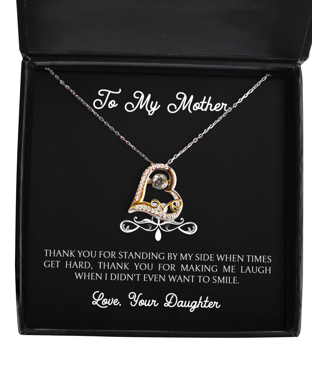 To My Mother Gifts, Thank You For Standing By My Side, Love Dancing Necklace For Women, Birthday Mothers Day Present From Daughter