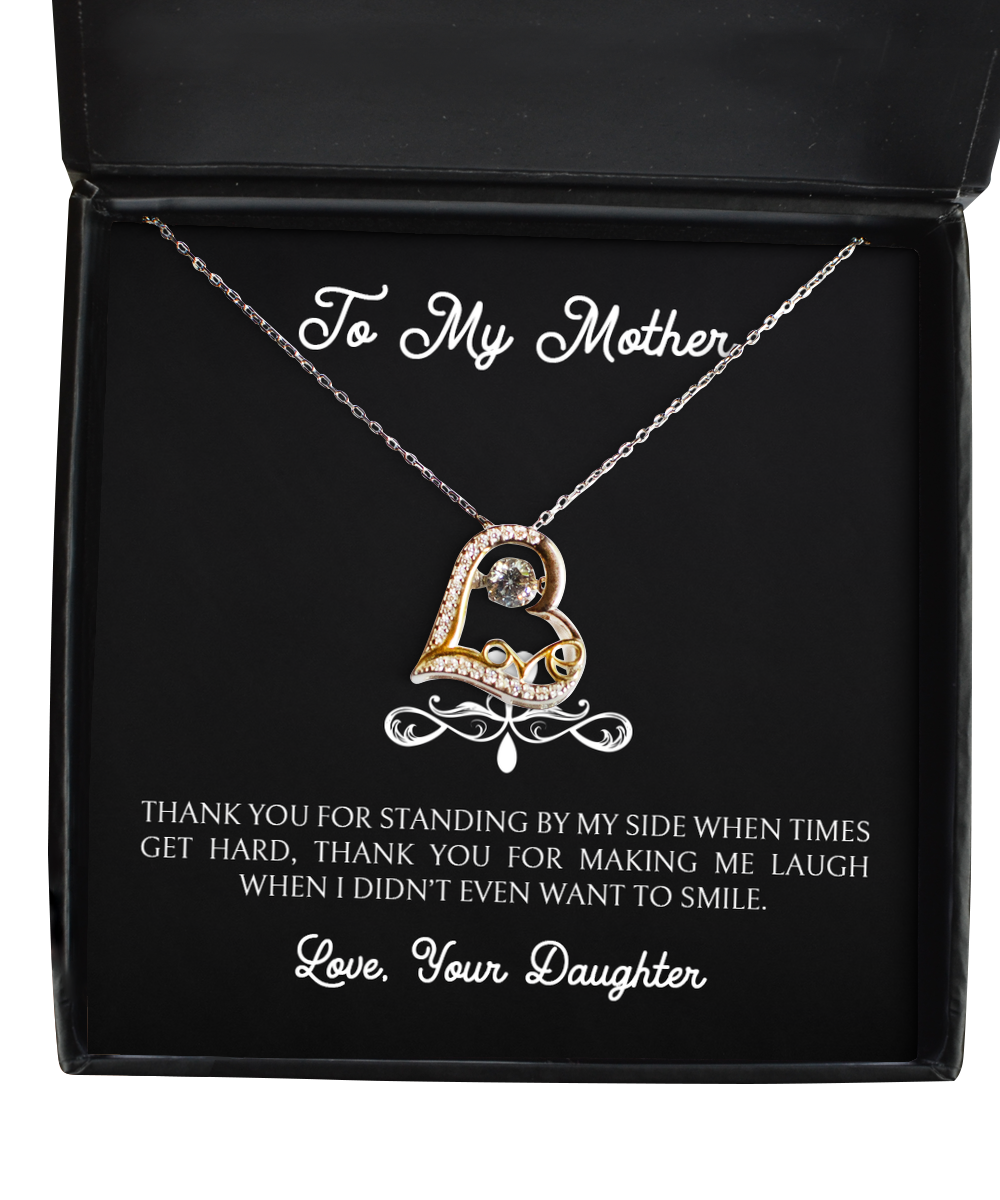 To My Mother Gifts, Thank You For Standing By My Side, Love Dancing Necklace For Women, Birthday Mothers Day Present From Daughter