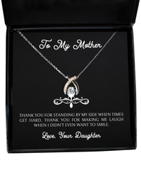 Load image into Gallery viewer, To My Mother Gifts, Thank You For Standing By My Side, Wishbone Dancing Neckace For Women, Birthday Mothers Day Present From Daughter

